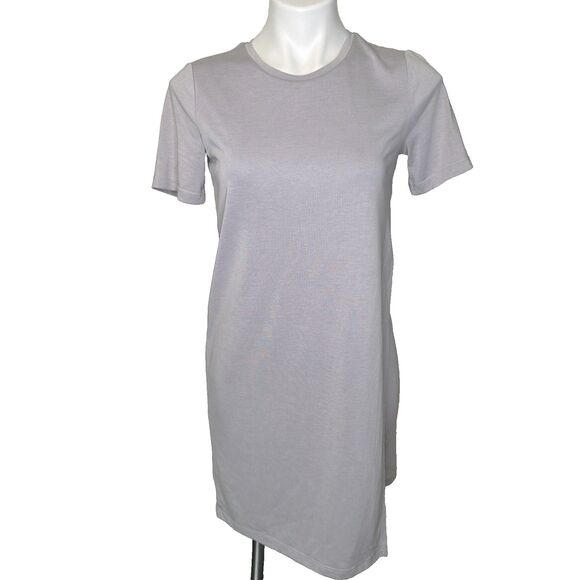Club Monaco Dresses & Skirts - Club Monaco Gray T-Shirt Dress Side Slit XS Minimalist Quiet Luxury Capsule